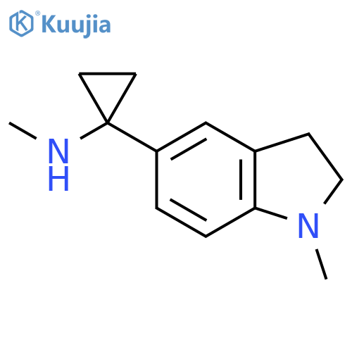 N-methyl-1-(1-methyl-2,3-dihydro-1H-indol-5-yl)cyclopropan-1-amine structure