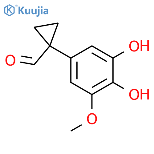 1-(3,4-dihydroxy-5-methoxyphenyl)cyclopropane-1-carbaldehyde structure