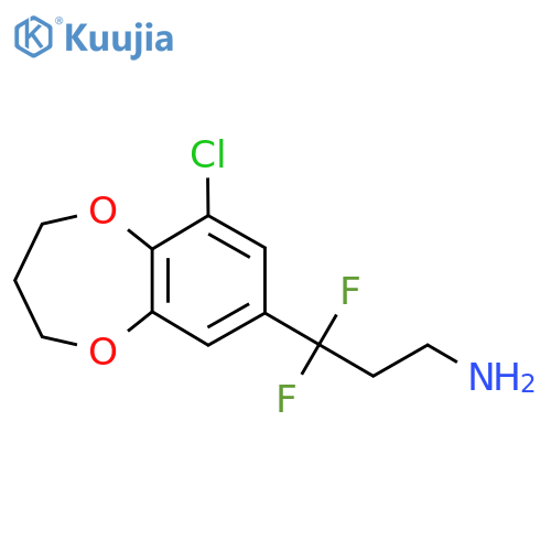 3-(9-chloro-3,4-dihydro-2H-1,5-benzodioxepin-7-yl)-3,3-difluoropropan-1-amine structure