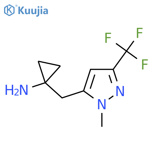 1-{1-methyl-3-(trifluoromethyl)-1H-pyrazol-5-ylmethyl}cyclopropan-1-amine structure