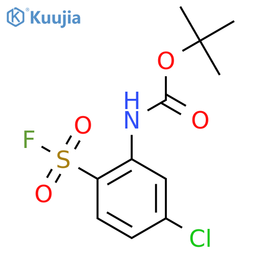 tert-butyl N-5-chloro-2-(fluorosulfonyl)phenylcarbamate structure