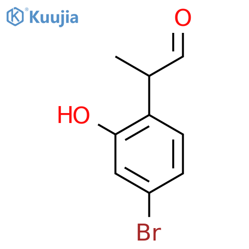 2-(4-bromo-2-hydroxyphenyl)propanal structure