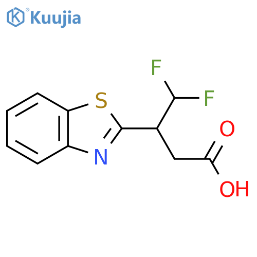 3-(1,3-benzothiazol-2-yl)-4,4-difluorobutanoic acid structure