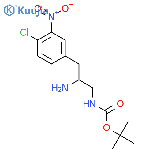 tert-butyl N-2-amino-3-(4-chloro-3-nitrophenyl)propylcarbamate structure