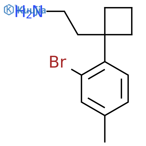 2-1-(2-bromo-4-methylphenyl)cyclobutylethan-1-amine structure