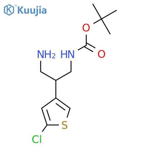 tert-butyl N-3-amino-2-(5-chlorothiophen-3-yl)propylcarbamate structure