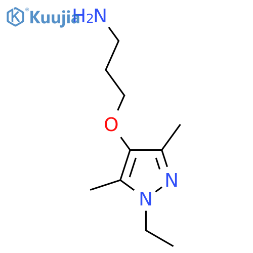 3-(1-ethyl-3,5-dimethyl-1H-pyrazol-4-yl)oxypropan-1-amine structure