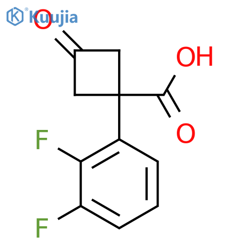 1-(2,3-difluorophenyl)-3-oxocyclobutane-1-carboxylic acid structure