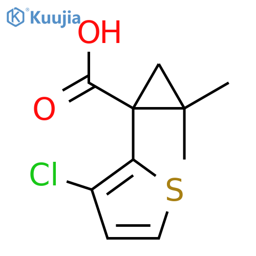 1-(3-chlorothiophen-2-yl)-2,2-dimethylcyclopropane-1-carboxylic acid structure