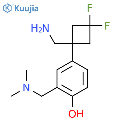4-1-(aminomethyl)-3,3-difluorocyclobutyl-2-(dimethylamino)methylphenol structure