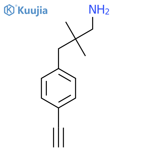 3-(4-ethynylphenyl)-2,2-dimethylpropan-1-amine structure