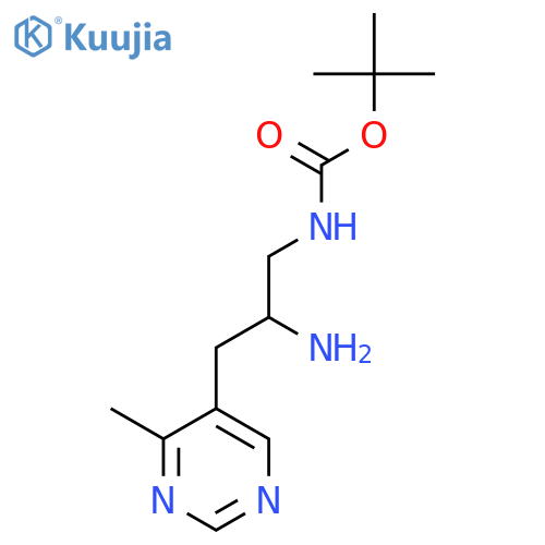 tert-butyl N-2-amino-3-(4-methylpyrimidin-5-yl)propylcarbamate structure
