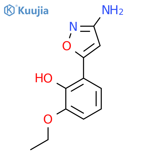 2-(3-amino-1,2-oxazol-5-yl)-6-ethoxyphenol structure