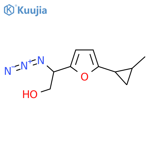 2-azido-2-5-(2-methylcyclopropyl)furan-2-ylethan-1-ol structure