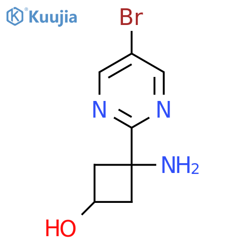 3-amino-3-(5-bromopyrimidin-2-yl)cyclobutan-1-ol structure