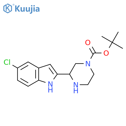 tert-butyl 3-(5-chloro-1H-indol-2-yl)piperazine-1-carboxylate structure