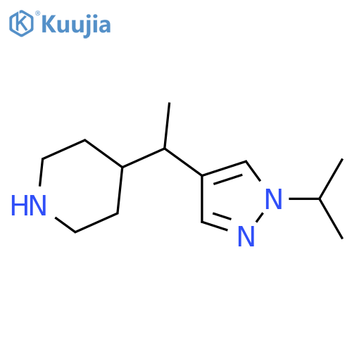 4-{1-1-(propan-2-yl)-1H-pyrazol-4-ylethyl}piperidine structure