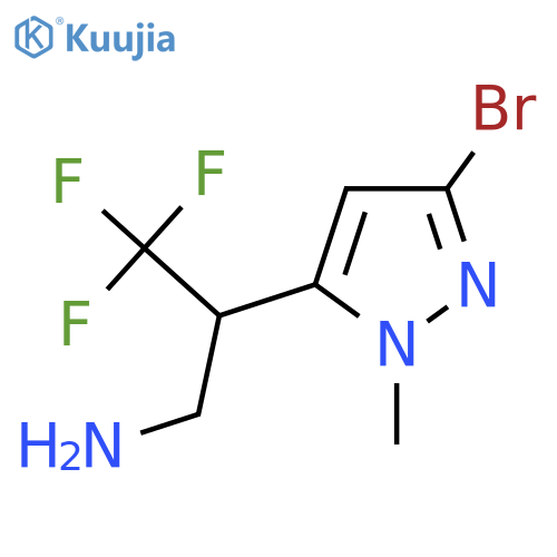 2-(3-bromo-1-methyl-1H-pyrazol-5-yl)-3,3,3-trifluoropropan-1-amine structure