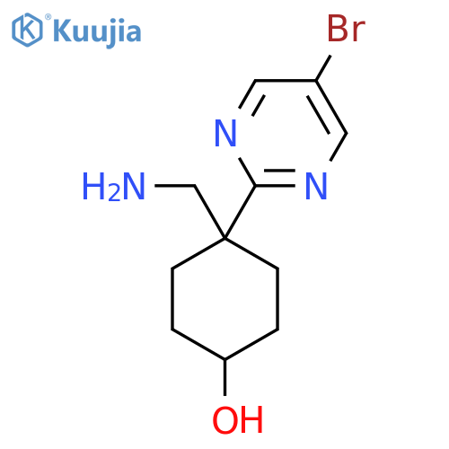 4-(aminomethyl)-4-(5-bromopyrimidin-2-yl)cyclohexan-1-ol structure