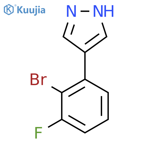 4-(2-bromo-3-fluorophenyl)-1H-pyrazole structure