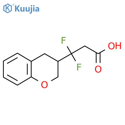 3-(3,4-dihydro-2H-1-benzopyran-3-yl)-3,3-difluoropropanoic acid structure