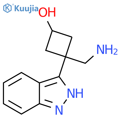 3-(aminomethyl)-3-(1H-indazol-3-yl)cyclobutan-1-ol structure