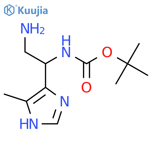 tert-butyl N-2-amino-1-(4-methyl-1H-imidazol-5-yl)ethylcarbamate structure
