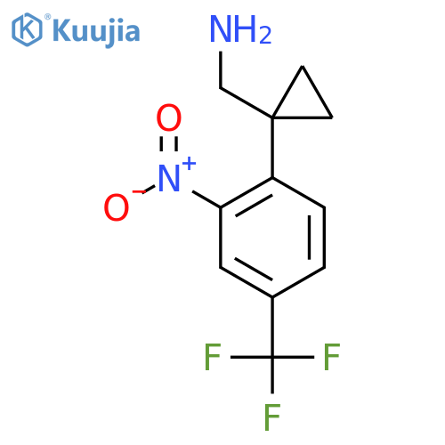 {1-2-nitro-4-(trifluoromethyl)phenylcyclopropyl}methanamine structure