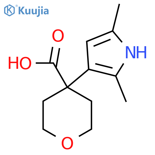 4-(2,5-dimethyl-1H-pyrrol-3-yl)oxane-4-carboxylic acid structure