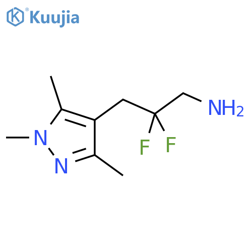 2,2-difluoro-3-(trimethyl-1H-pyrazol-4-yl)propan-1-amine structure
