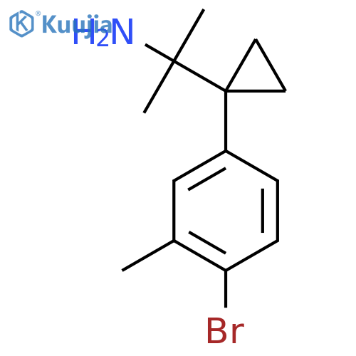 2-1-(4-bromo-3-methylphenyl)cyclopropylpropan-2-amine structure