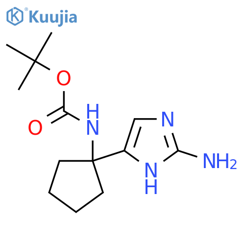 tert-butyl N-1-(2-amino-1H-imidazol-5-yl)cyclopentylcarbamate structure