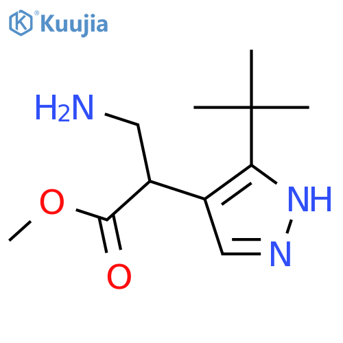 methyl 3-amino-2-(3-tert-butyl-1H-pyrazol-4-yl)propanoate structure