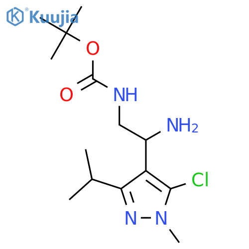 tert-butyl N-{2-amino-2-5-chloro-1-methyl-3-(propan-2-yl)-1H-pyrazol-4-ylethyl}carbamate structure