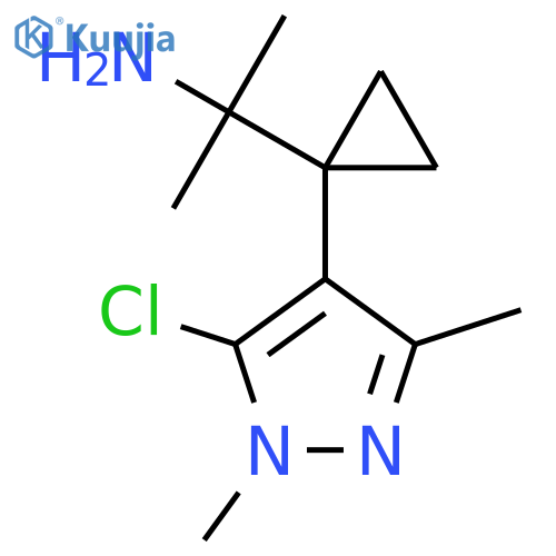 2-1-(5-chloro-1,3-dimethyl-1H-pyrazol-4-yl)cyclopropylpropan-2-amine structure