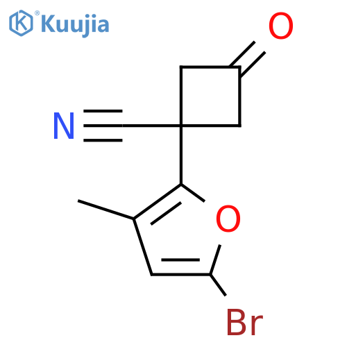 1-(5-bromo-3-methylfuran-2-yl)-3-oxocyclobutane-1-carbonitrile structure