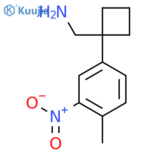 1-(4-methyl-3-nitrophenyl)cyclobutylmethanamine structure