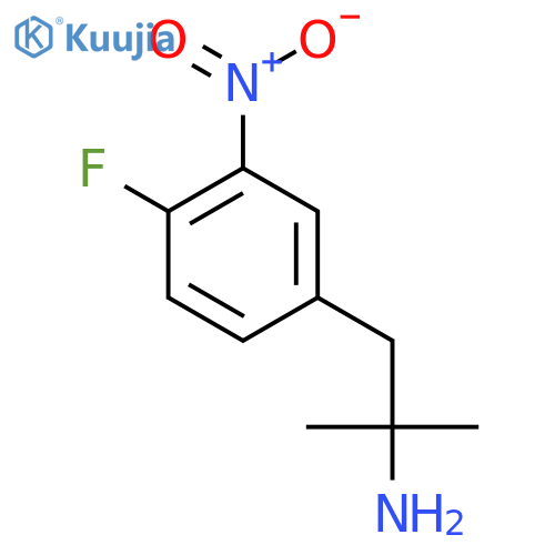1-(4-fluoro-3-nitrophenyl)-2-methylpropan-2-amine structure