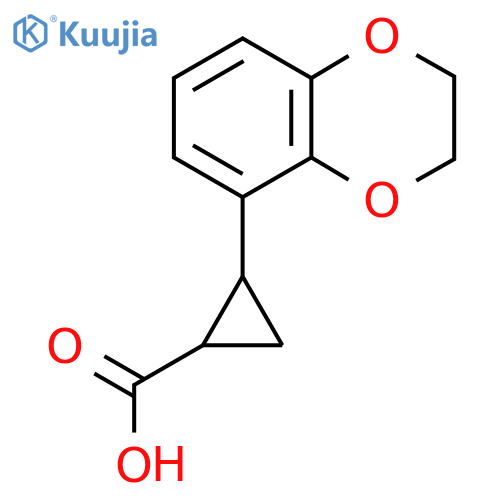 2-(2,3-dihydro-1,4-benzodioxin-5-yl)cyclopropane-1-carboxylic acid structure