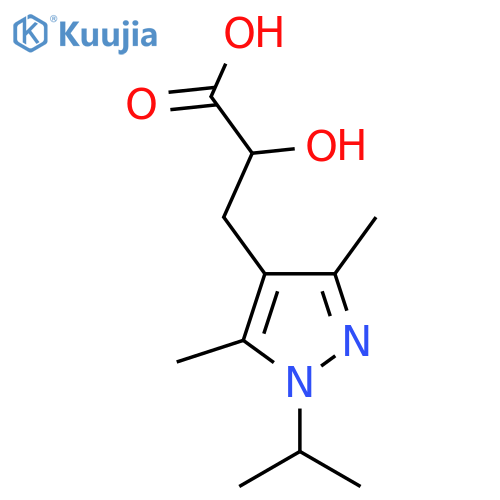 3-3,5-dimethyl-1-(propan-2-yl)-1H-pyrazol-4-yl-2-hydroxypropanoic acid structure