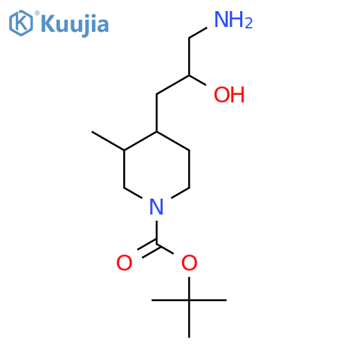 tert-butyl 4-(3-amino-2-hydroxypropyl)-3-methylpiperidine-1-carboxylate structure