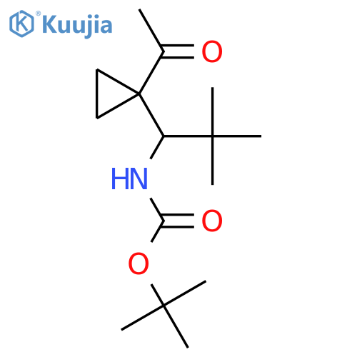 tert-butyl N-1-(1-acetylcyclopropyl)-2,2-dimethylpropylcarbamate structure