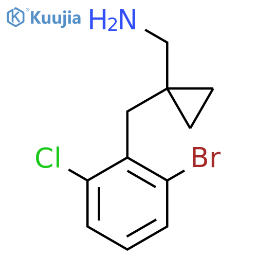 {1-(2-bromo-6-chlorophenyl)methylcyclopropyl}methanamine structure