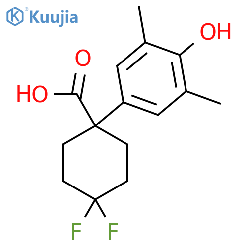 4,4-difluoro-1-(4-hydroxy-3,5-dimethylphenyl)cyclohexane-1-carboxylic acid structure