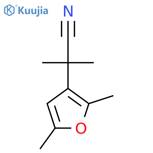 2-(2,5-dimethylfuran-3-yl)-2-methylpropanenitrile structure