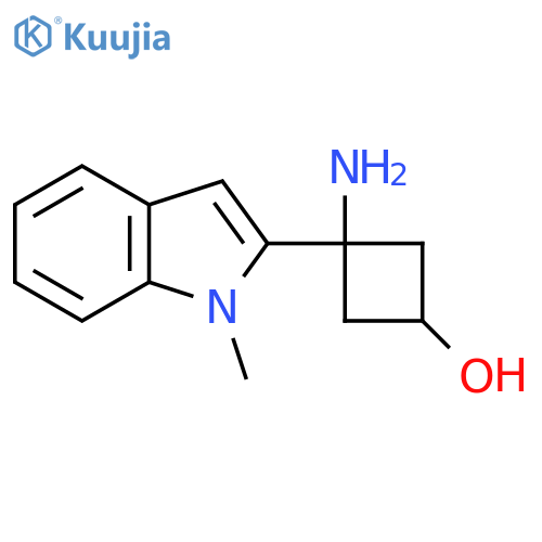 3-amino-3-(1-methyl-1H-indol-2-yl)cyclobutan-1-ol structure