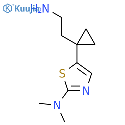 5-1-(2-aminoethyl)cyclopropyl-N,N-dimethyl-1,3-thiazol-2-amine structure