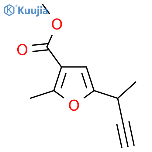 methyl 5-(but-3-yn-2-yl)-2-methylfuran-3-carboxylate structure