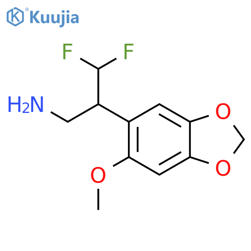 3,3-difluoro-2-(6-methoxy-1,3-dioxaindan-5-yl)propan-1-amine structure