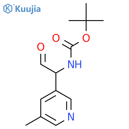 tert-butyl N-[1-(5-methylpyridin-3-yl)-2-oxoethyl]carbamate structure